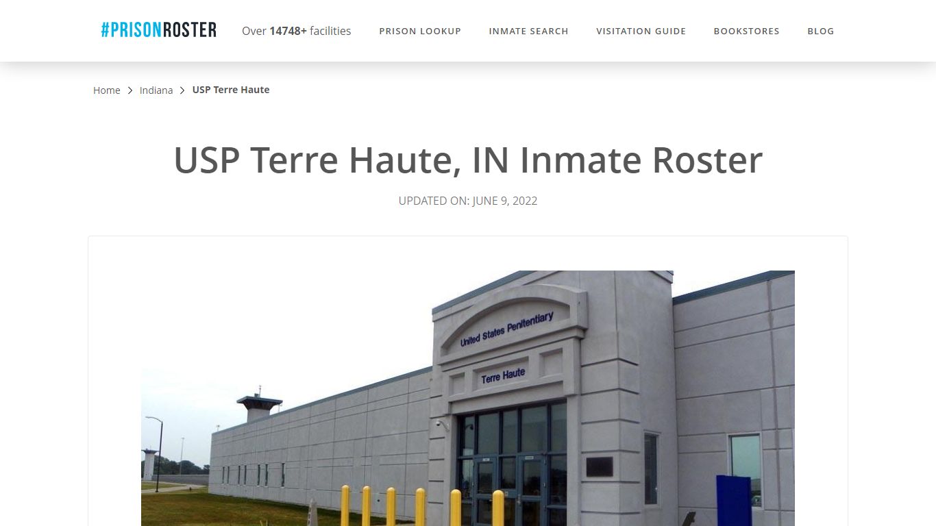 USP Terre Haute, IN Inmate Roster - Inmate Locator