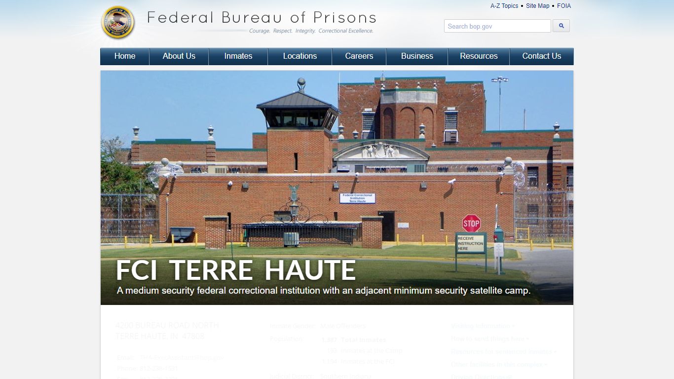 FCI Terre Haute - Federal Bureau of Prisons